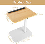 YAYODS Small TV Table Tray Adjustable Height C Table End Table, 360° Swivel Sofa Tray Side Table for Couch, Small Spaces, Living Room and Bedroom (White)