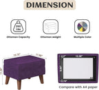 FAGAGA Storage Ottoman, Small Foot Stool Ottoman with Storage, Modern Foot Rest with Adjustable Lid and Sturdy Wood Legs for Living Room, Bedroom, Couch, Enterway(Purple)