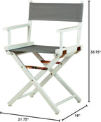 Casual Home 18" Director's Chair White Frame with Grey Canvas