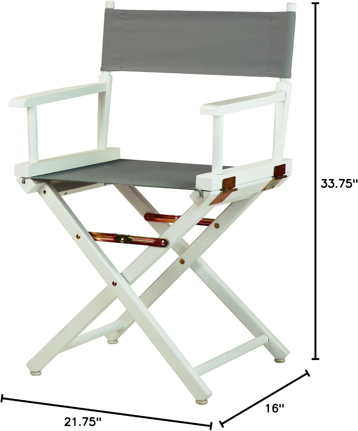 Casual Home 18" Director's Chair White Frame with Grey Canvas