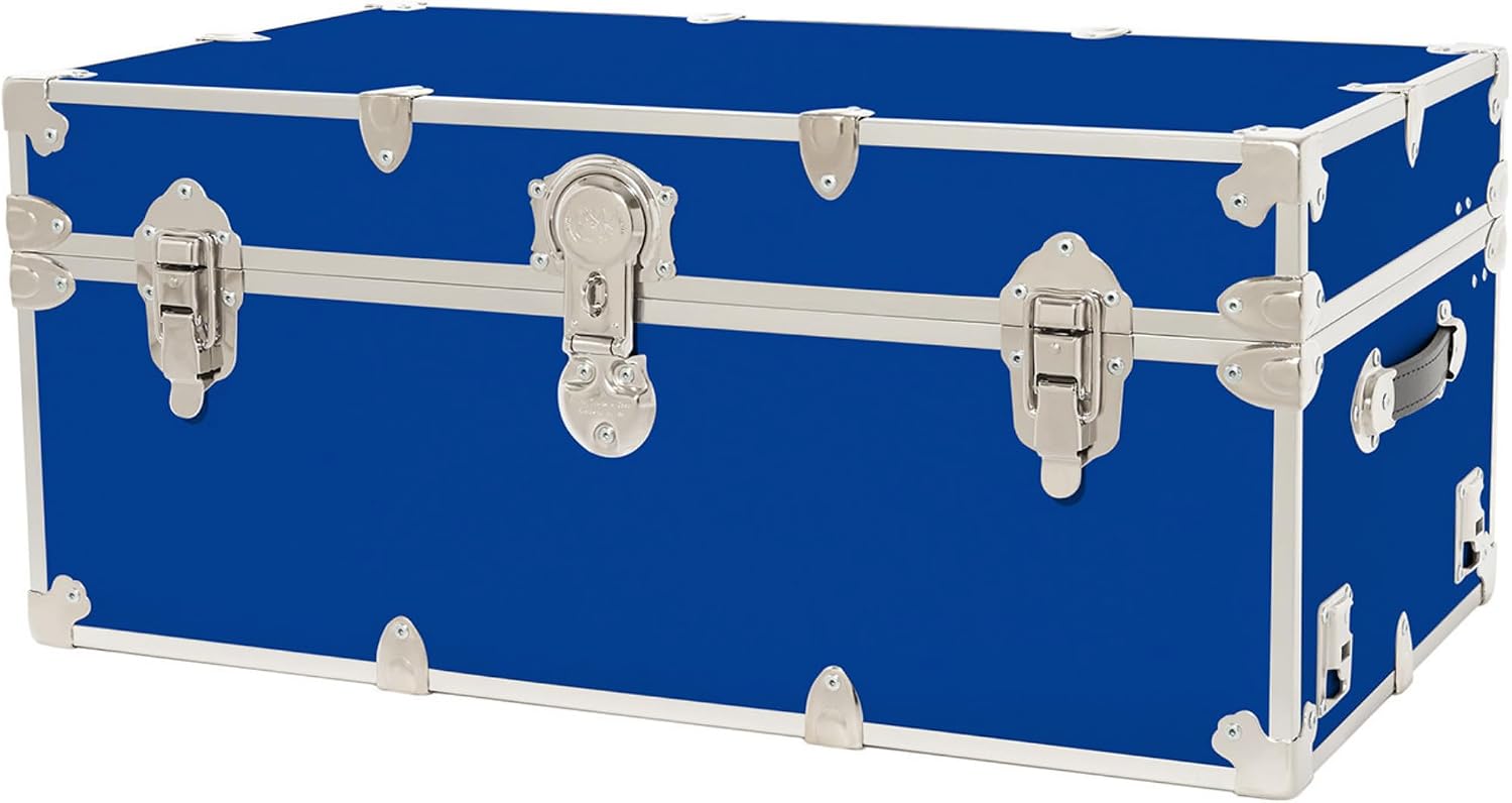 Rhino Trunk & Case Classic Large Trunk - 32"x18"x14", 1500+ lbs Capacity - Many Colors, Soft-Close Lid. Strong, USA Made Summer Camp Footlocker and Secure College Dorm Storage Chest