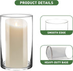 6 Inch Tall Glass Cylinder Vase for Table Centerpieces,Set of 6 | Clear Glass Vases Bulk for Flowers Decor,Floating Candle,Wedding Favors(3.5" W X 6" H)