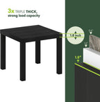 Furinno Classic Homey Square Parsons Side End Table, 1-Pack, Black