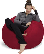 Sofa Sack Bean Bag Chair: 3' Memory Foam Furniture Bean Bag - Medium Sofa with Soft Micro Fiber Cover - Cherry Red