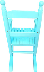 Kids Rocking Chair Light Blue: Solid Populus Wood Construction & 110 LBS Weight Limit - Indoor/Outdoor Use for Children's Room, Balcony & Porch