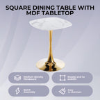 Square Kitchen & Dining Table 24", Modern Small Bistro Table with Sturdy Metal Pedestal Base, Space Saving Accent Side Table for Kitchen Living Room Home Office,Golden