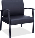 Lorell Big & Tall Black Leather Guest Chair