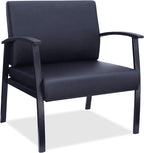 Lorell Big & Tall Black Leather Guest Chair