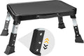 BONTEC Folding Step Stool, 3-Level Adjustable Metal Step Stool with Anti-Slip Pedal and Locking Legs, 330lbs Heavy Duty Folding Foot Stool, Portable Stepping Stool for Kids, Kitchen, Home, Office