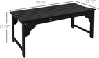 Wooden Garden Bench, Slatted Porch Bench with Curved Seat, Black Outdoor Park Bench for Front Porch Patio Backyard Entryway Seating Area Lawn Furniture Accent Piece