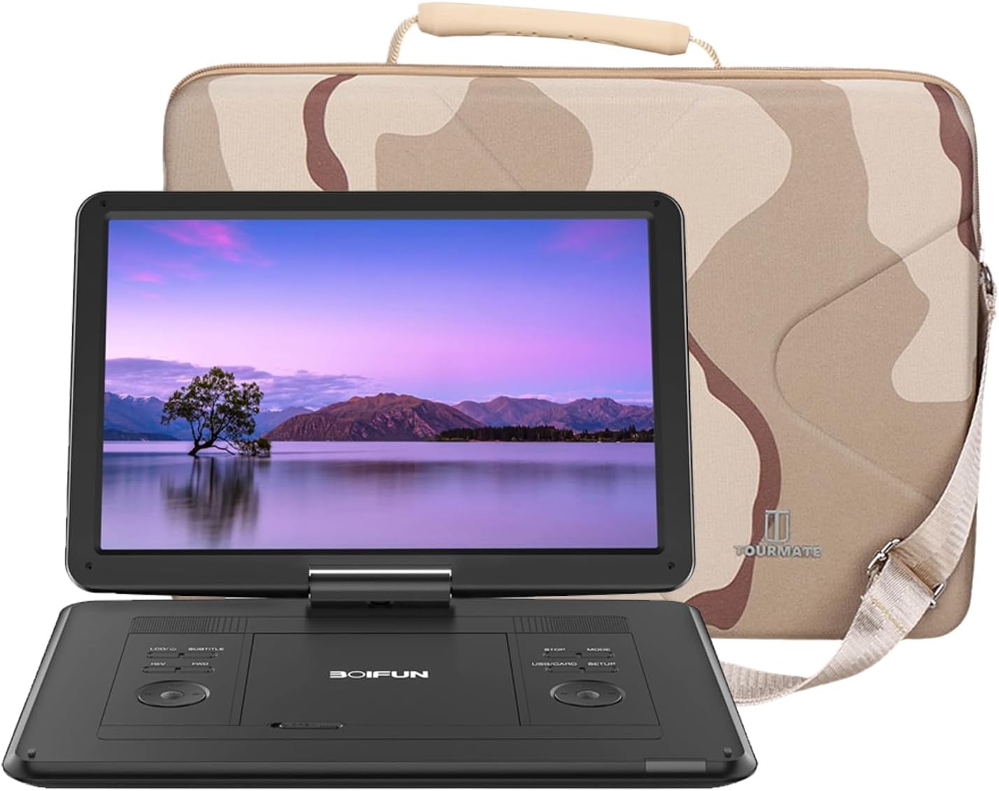 Tourmate Hard Storage Case for BOIFUN/POFOTO/YOTON 17.5" 16.9" 15.5" Portable DVD Player,PJGCWB 16.9" POFOTO 15.7" Portable EVA Box (Only Box) (Camouflage (khaki))