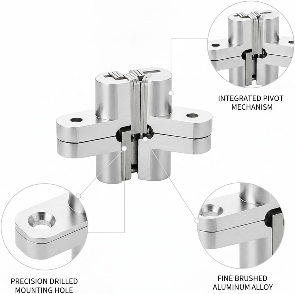 Aluminum Alloy Bi-Fold Door Track and Wheel Kit, Top Mount Hardware for Closet Doors & Room Dividers, Silver Finish Replacement Set