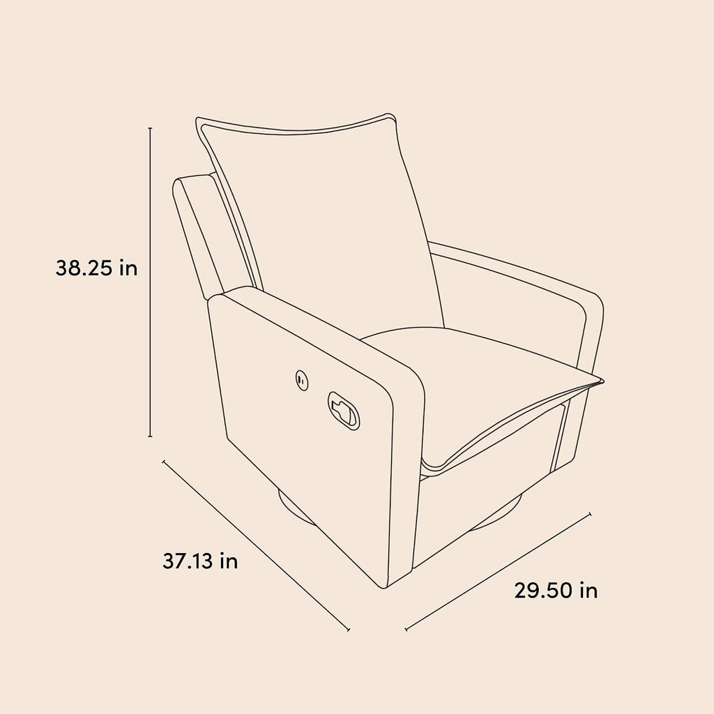 Storkcraft Timeless Recliner Glider with USB Charging Port (Ivory Boucle) - Ultimate Nursery Rocking Chair, Baby Glider Chair for Nursery, 360° Swivel Recliner, Plush Upholstery