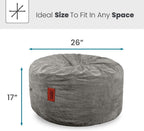 CordaRoy's Corduroy Bean Bag Pouf Footstool, Grey