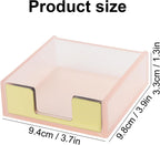 MultiBey Sticky Notes Memo Pad Holder Dispenser Rose Gold with Pink Desk Supplies Organizer Accessories for Office Home Schools (Pink)