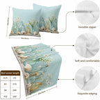 Nautical Conch Shell Bed Runners for Cal King Size Beds Sea Glass Bottles Coastal Floral Bed Scarf Matching Decorative Throw Pillow Covers Hotel Beds End Blanket Towel Bedspread Protection for Bedroom