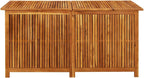 Solid Acacia Wood Outdoor Storage Box 59.1x31.5x29.5 Inches, Waterproof Zippered Bag, Gas-Lift Lid Bench for Patio Garden Cushions Tools