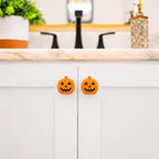 Knobēz: Decorative Knob Covers - Jack o Lantern - 12pk - Stretch Over Hardware Decorations, Cozy Seasonal Autumn Colors, Kitchen-Bathroom-Dressers-Home