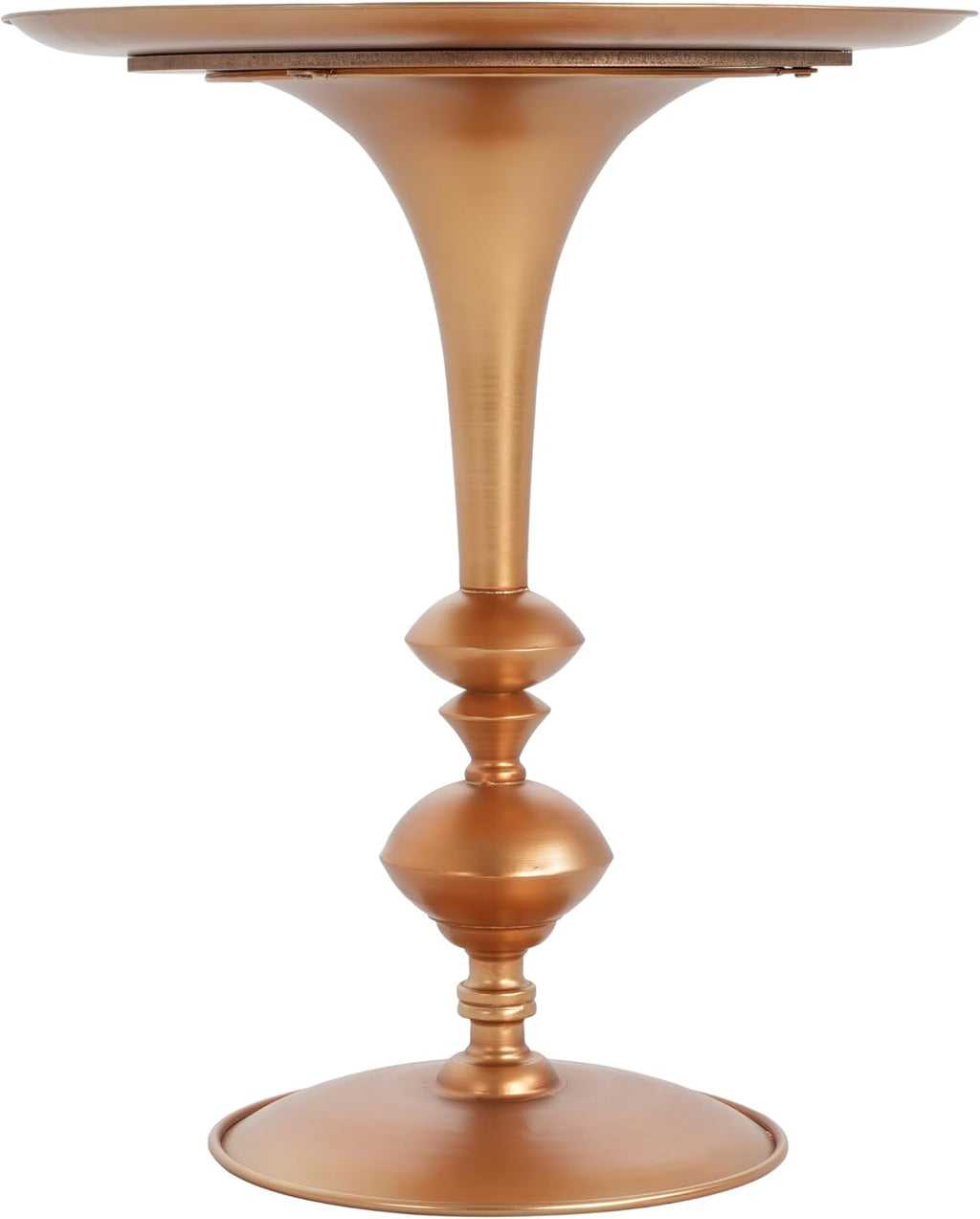 Christopher Knight Home Dolia Decorative Small End Table, Indoor Round Side Table with Unique Rounded Leg, Antique Gold Finish Coffee Table, Vintage Metal Accent Furniture, Multi Functional, Gold