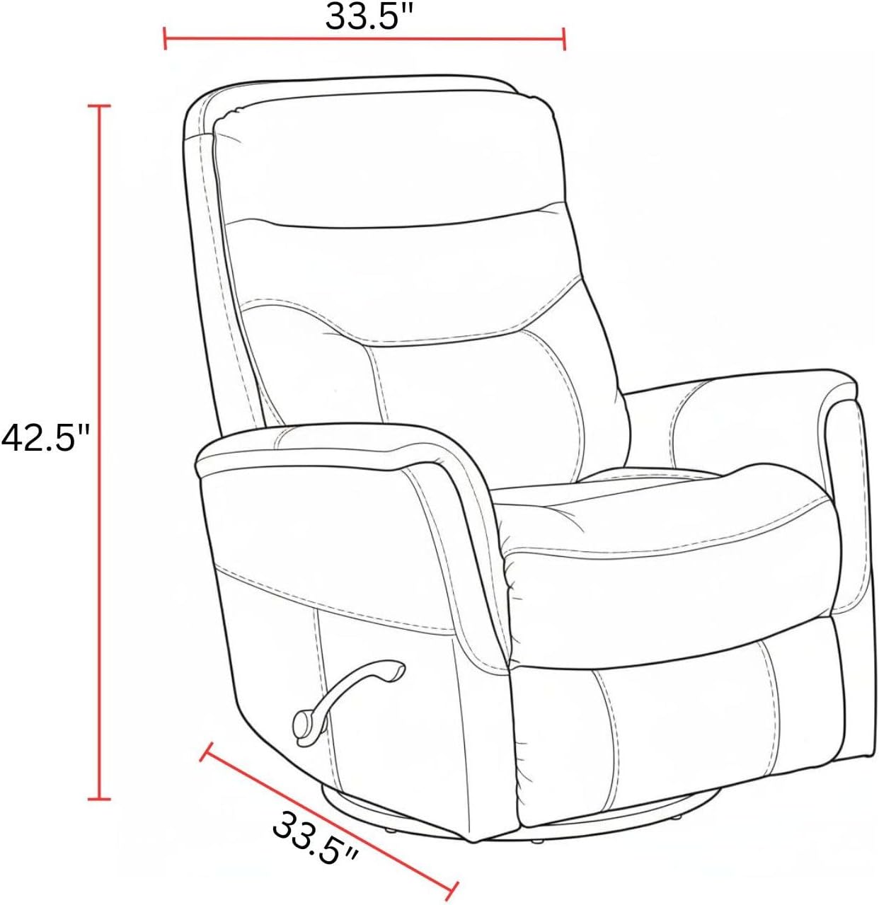 Parker Living Gemini - Truffle Swivel Recliner Chair Comfortable Nursery Glider Recliner Nursing Armchair with 90% Polyester 10% PU Upholstery Cozy Seat for Adults