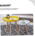 Nordic Style Mini Round Tea Table Small Yellow Sofa Side Table for Living Room Balcony and Bedroom
