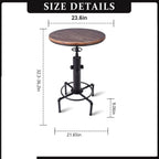 Industrial Tall Bistro Table 32.3-36.2" Adjustable Swivel Pub Coffee Table Metal Hydrant Stylish Design