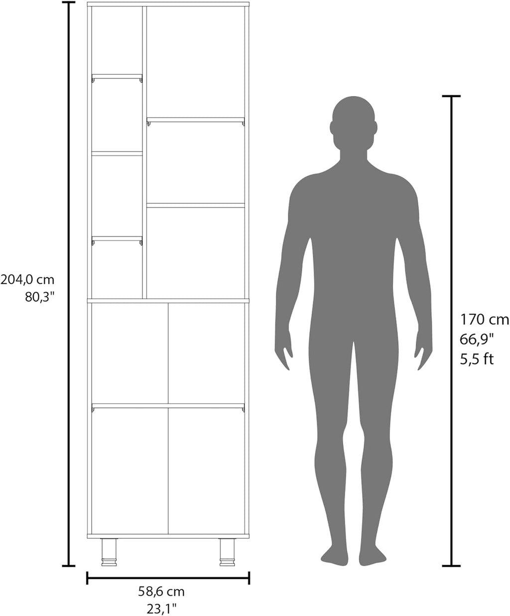 Modern White Kitchen Pantry Cabinet with Open & Closed Shelves – Space-Maximizing Storage for Appliances, Jars & Containers | Durable, Dust-Resistant Design with Ergonomic Access