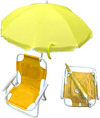 Kids Beach Chair with Umbrella Foldable & Detachable Beach Chair with Canopy, Lightweight and Sturdy Outdoor Seat for Camping, Travel, Lawn Yellow