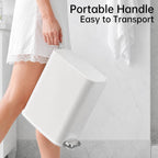 Small Bathroom Trash Can with Lid Soft Close, Step Pedal, 1.6 Gallon White Stainless Steel Slim Garbage Can with Removable Inner Bucket, Includes 60 Trash Bags for Home Bedroom