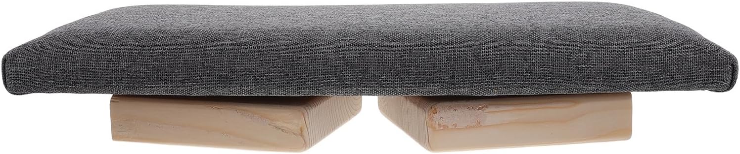 Folding Bench Wooden Seat Ergonomic Prayer Stool for Adults Deep Gray Portable Equipment