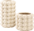 Bubble Vases, Set of 2 Ceramic Vase for Flowers, Boho Ceramic Flower Vases for Decor, Tall Bubble Vase for Living Room, Dining Table, Wedding, Mantel, Coffee Table(Beige)