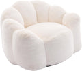 YITAI Large Bean Bag for Adults, Faux Fur Reading Sofa Chair with Petal Backrest,Fluffy Comfy Chair for Bedroom, Living Room, Study, Game 1PC Beige