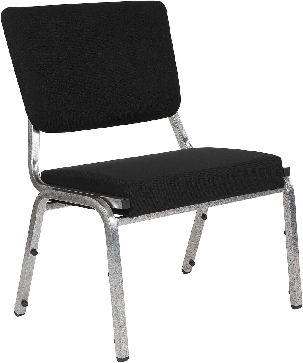 Flash Furniture HERCULES Series 1000 lb. Rated Black Antimicrobial Fabric Bariatric Medical Reception Chair with 3/4 Panel Back