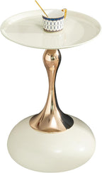 Round Pedestal Side Table, Small Metal Drink Table for Small Spaces, Modern Accent End Table for Living Room, Bedroom, Sofa, Cocktail Table