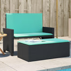 Outdoor Patio Bench Convertible to Sofa Bed, 2-Seater Garden Loveseat with Adjustable Armrests, Black PE Rattan Furniture for Balcony Terrace Backyard