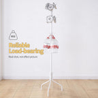 Coat Rack Freestanding for entryway,Living Room,Bedroom,Metal coat tree with12 Hooks and 3 Legs,hat stand (White)