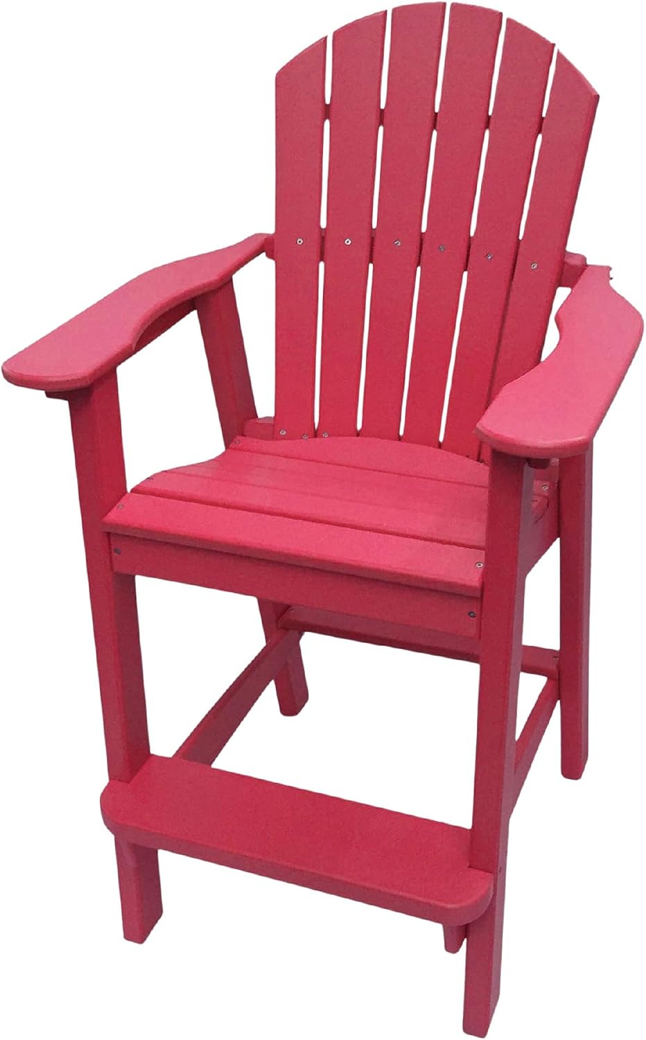 Phat Tommy Tall Adirondack Chair - HDPE Outdoor Furniture - Poly Adirondack Bar Stool - Heavy, Stress Free Furniture for Balcony, Deck, Patio, Front Porch, Cranberry Red