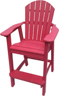 Phat Tommy Tall Adirondack Chair - HDPE Outdoor Furniture - Poly Adirondack Bar Stool - Heavy, Stress Free Furniture for Balcony, Deck, Patio, Front Porch, Cranberry Red