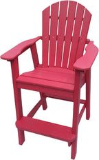 Phat Tommy Tall Adirondack Chair - HDPE Outdoor Furniture - Poly Adirondack Bar Stool - Heavy, Stress Free Furniture for Balcony, Deck, Patio, Front Porch, Cranberry Red
