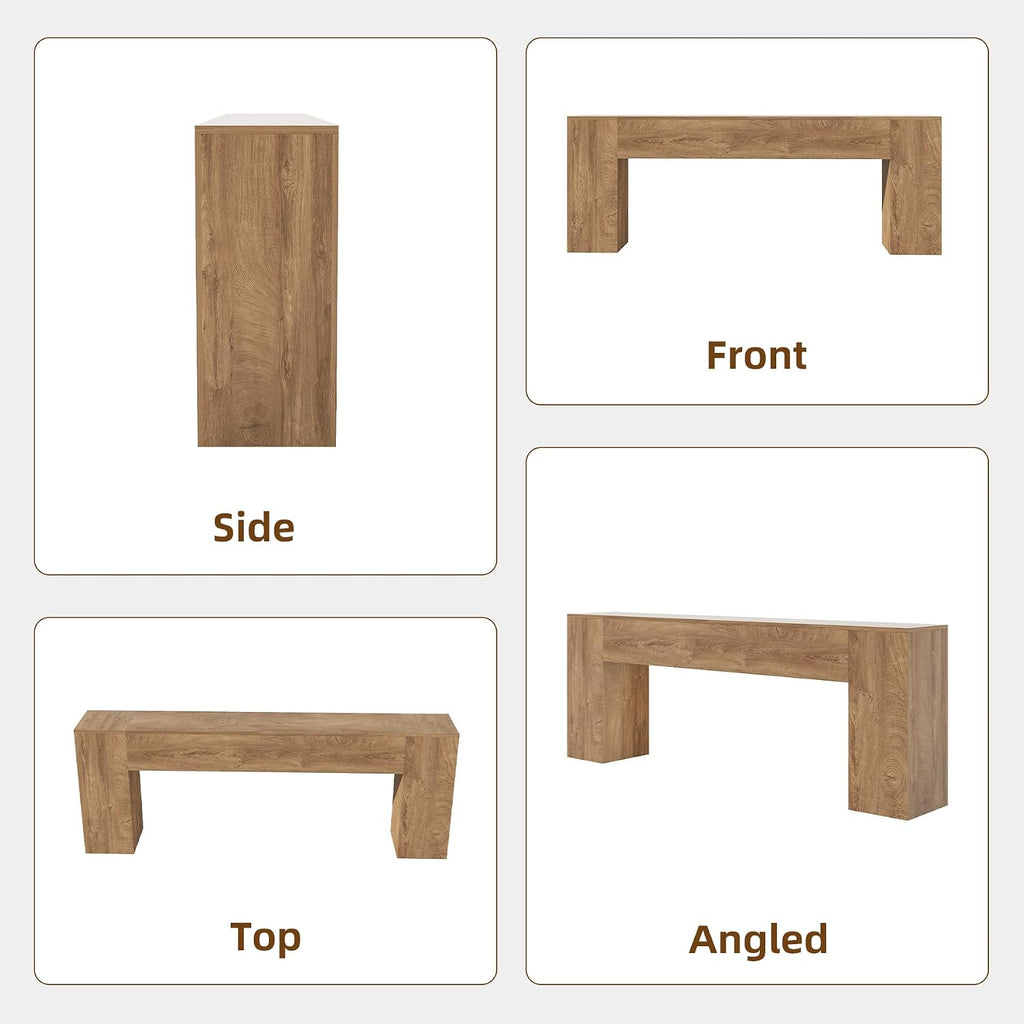 Extra Long Console Tables for Entryway 86-Inch, Farmhouse Sofa Table Behind Couch, Wooden Hallway Table for Living Room, Entrance, Natural Oak
