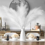 MAKHOT White Pampas Grass Decor Fluffy, Faux Pampass White Small Fake Pampas 30"-5 Pcs Pampass Grass Floral WhiteFlowers Filler for Floor Vases, WhitePampas for Home Vase Decor