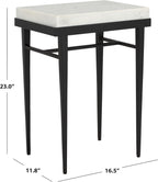 SAFAVIEH Home Collection - Eldin Side Table, Cream Marble Top with Black Metal Legs, Fully Assembled (ACC3746A)