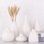 Set of 6 Matte White Small Vases for Flowers, Ceramic Bud Vase Bulk Boho Centerpieces for Tables, Mini Short Vase Modern Bulk Wedding Centerpieces Ikebana Vases for Bridal Shower/House Warming Gift
