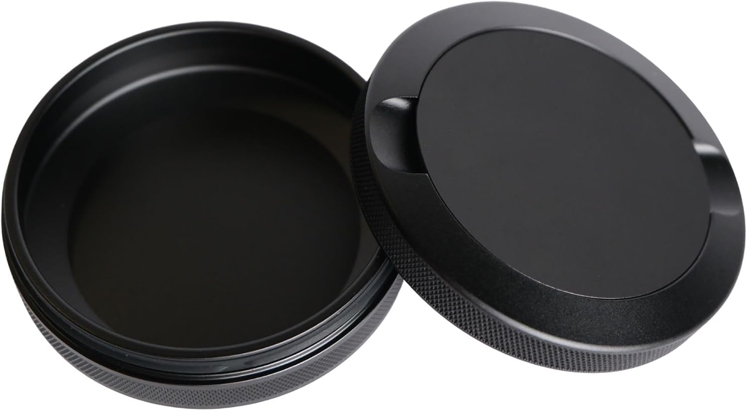 Pro Series Metal Can | Aluminum Storage Container | Dual Compartment Pouch Case with Airtight O-Ring | Small EDC Travel Tin (Black)