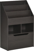 Bookcase Multi Shelf Rack Organizer with Storage Drawer for Books, Playroom, Brown