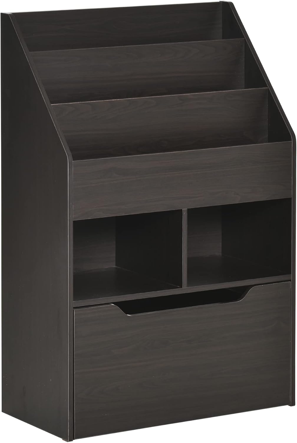 Bookcase Multi Shelf Rack Organizer with Storage Drawer for Books, Playroom, Brown
