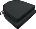 Chair Cushions for Dining Chairs 2 Pack 35D High-Density Foam Seat Cushions for Kitchen Chairs with Ties Non Slip and Removable Cover Chair Pads 16.5" x 16.5" x 2" (Black)