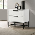 White 2-Drawer Nightstand Bedside Table,for Small Spaces