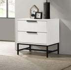 White 2-Drawer Nightstand Bedside Table,for Small Spaces