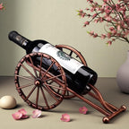 Rustic Cannon-Shaped Single Wine Bottle Holder: Space-Saving Beer & Wine Storage
